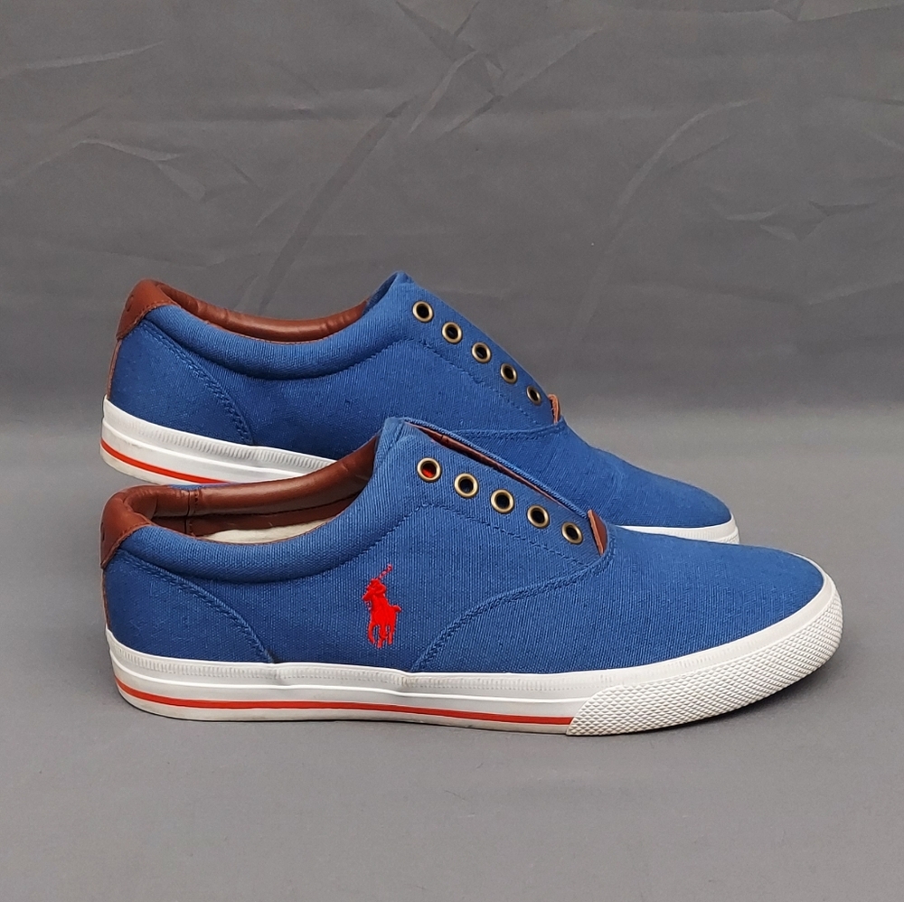 Polo by Ralph Lauren Canvas & Leather Slip Sneakers Size 10D Vito